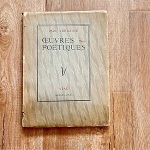Rare‎ 1942 Vintage France Book, Paul Verlaine, Oeuvres poétiques, Illustrated
